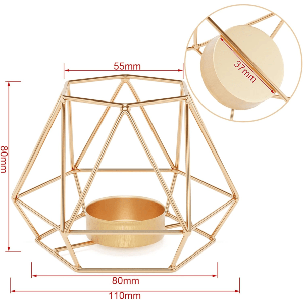 Tealight-holder, Tealight-holder, 2 stk. Geometrisk Tealight Tea