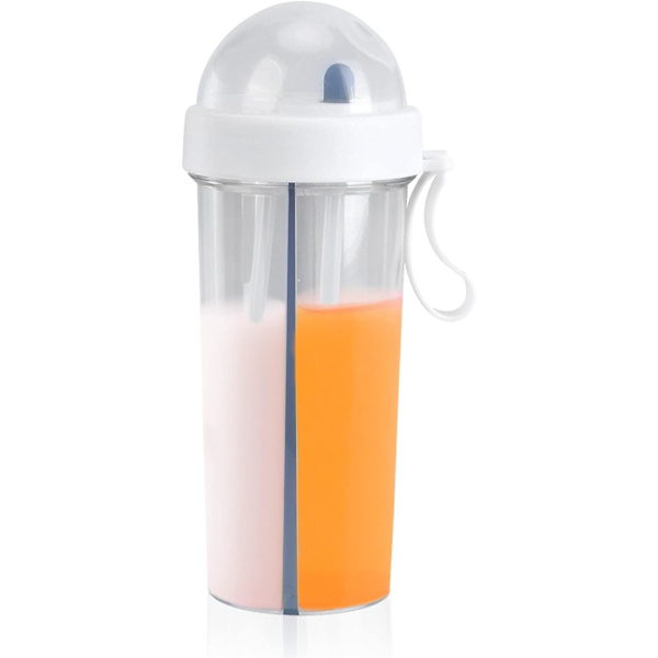 600 ml vattenflaska med sugrör och lock, vattenflaska med förvaringsfack