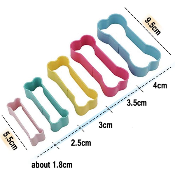 5 in 1 koiran luun muotit, ruostumattomasta teräksestä valmistettu koiran luu