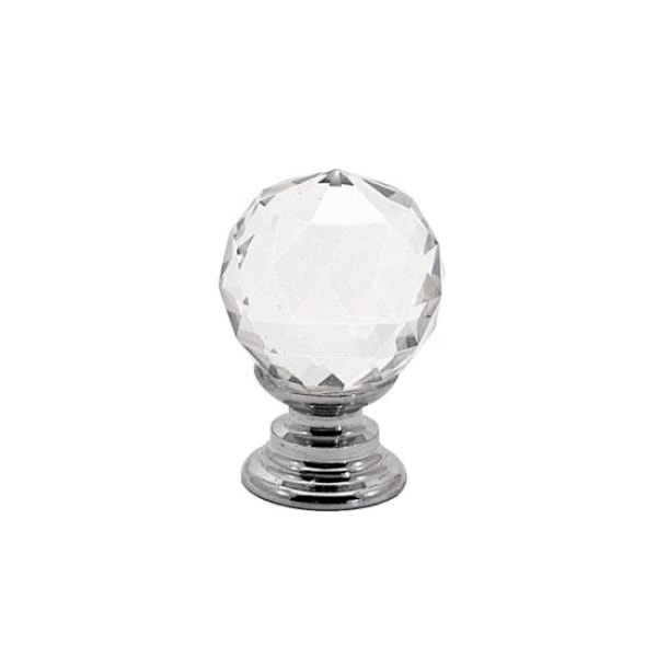 Knoppar 2 st - Diamant/kristall på silverbas Silver