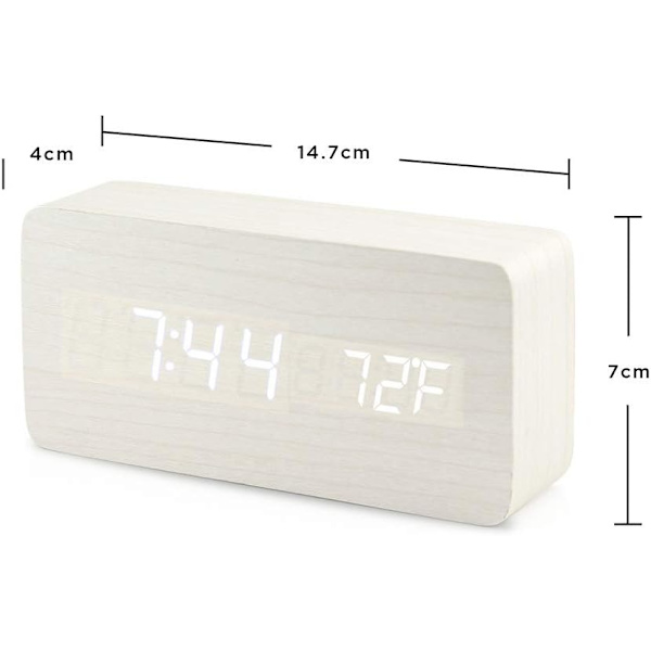 Trädigital väckarklocka, trämode multifunktionell LED-väckarklocka