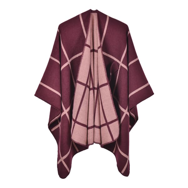 Klassisk mode tykt varmt ternet split poncho