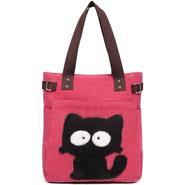 1 stk. Sort Damemode Trendy Kat Skuldertaske