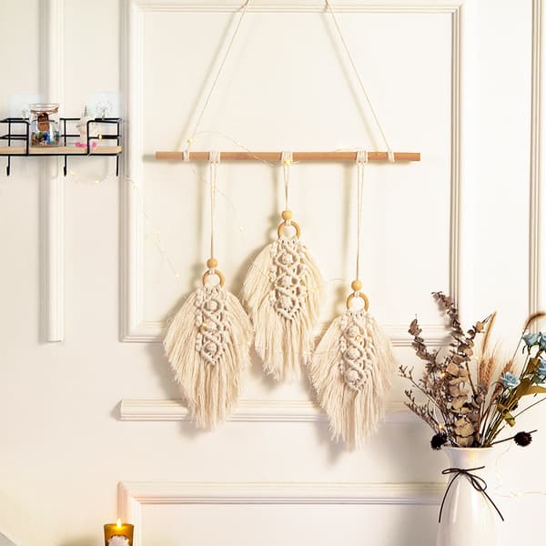 Macrame vægophæng Boheme Macrame Deco Macrame Feather Wall H