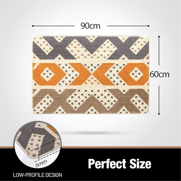 Geometrinen muoto liukumaton ovi matto kulutusta kestävä liukumaton ovi matto kotiin sisä- ja ulkotiloihin sisäänkäynti portaat käytävä puutarha matto keltainen 60*90cm