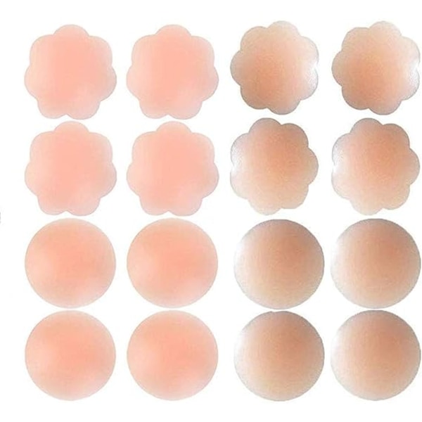 8 par Nipple Covers, Gjenbrukbare Selvklebende Usynlige Silikon N