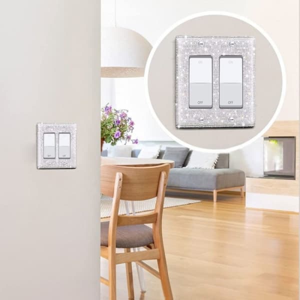 2 st US Standard Switch Panel Sticker Rhinestones Socket Frame