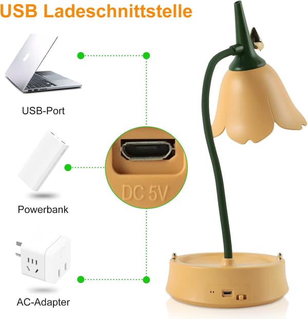 (Blå) Bordlampe til børn, LED-bordlampe med 3 farvetemperaturer