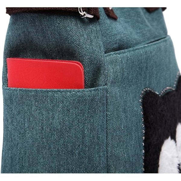 1 stk. Army Green Damemode Trendy Kat Skuldertaske