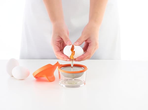 Sett med 2 eggkokere i rustfritt stål, oransje, 9\"