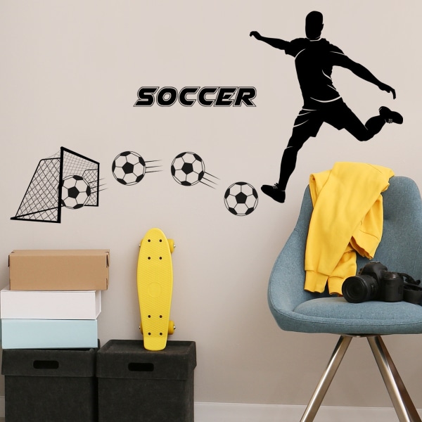 Spela fotboll siluett väggdekaler sovrum vardagsrum bac