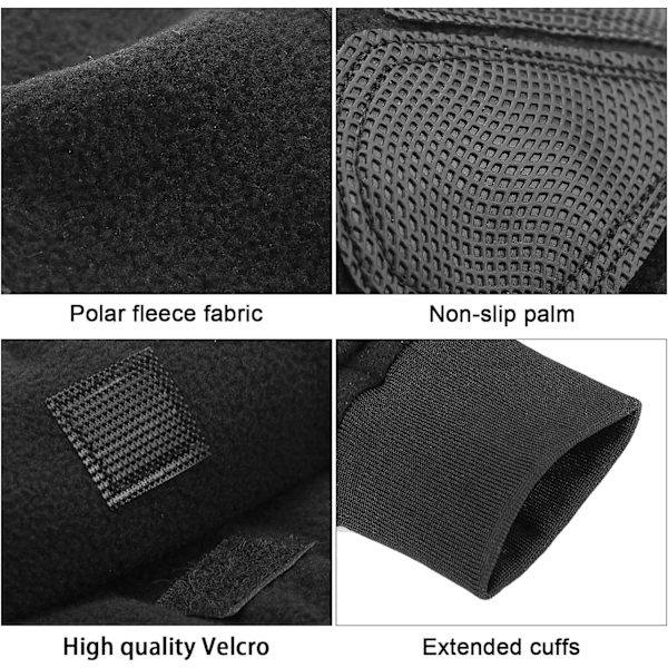 Størrelse M, Vinter Fleece Fingerless Handsker, Vindtætte Varme Handsker