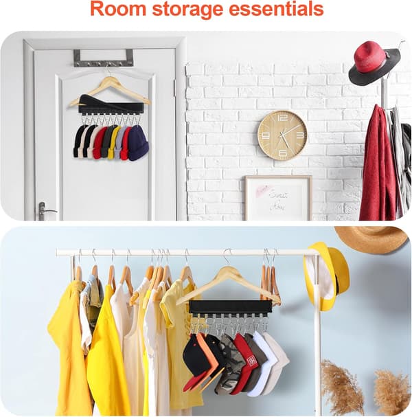 (2 stk. Sort) Hatteholdere til Baseball Caps, Hat Organizer Holder til
