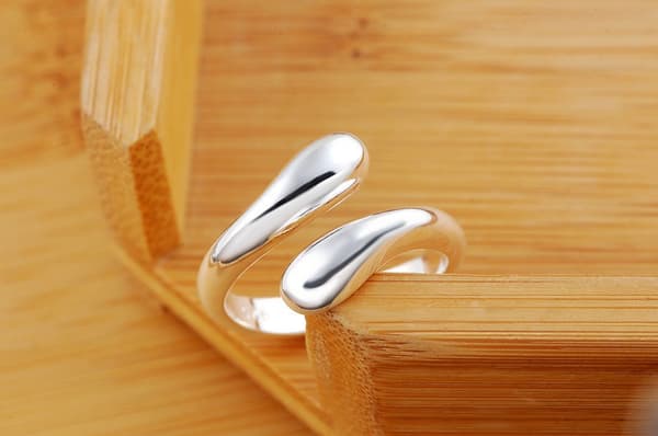 Galvaniserat silver enkelt öppningsbart justerbart ring