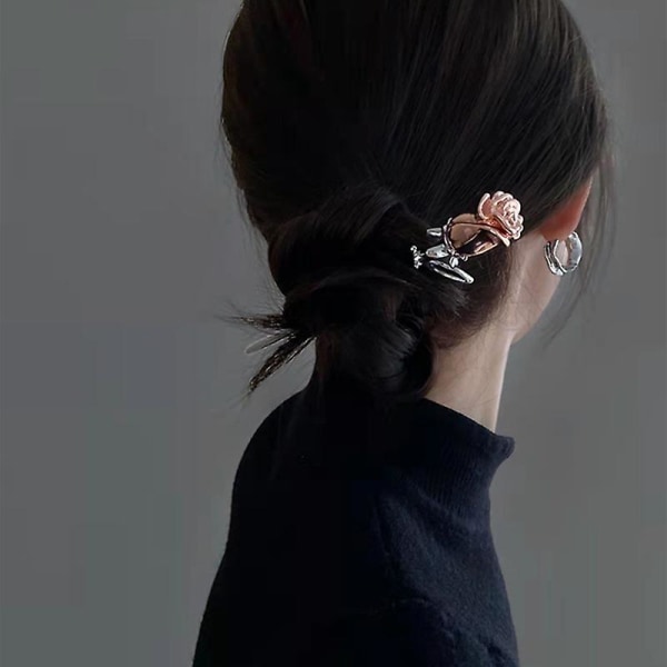 Metal Rose Hairpin Women Headdress Daily Minimalist Coiffure Hair