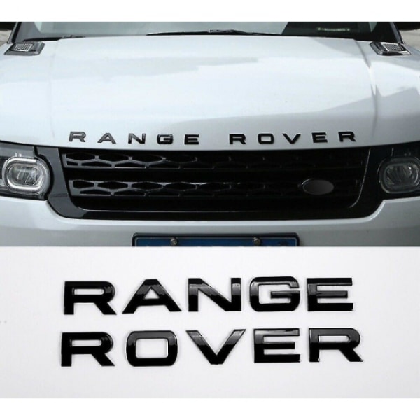 Range Rover Gloss Black Lettering Emblem Badge Front eller Bak