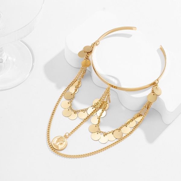 Guld Arm Bracelet Övre Arm Manschett