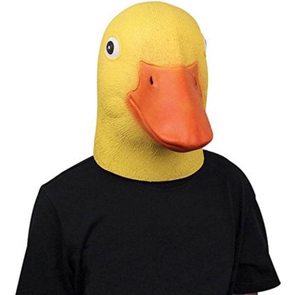 Deluxe Novelty Latex Creepy Funny Duck Head Mask Halloween Costume Party Fancy Dress Decorations (Yellow)