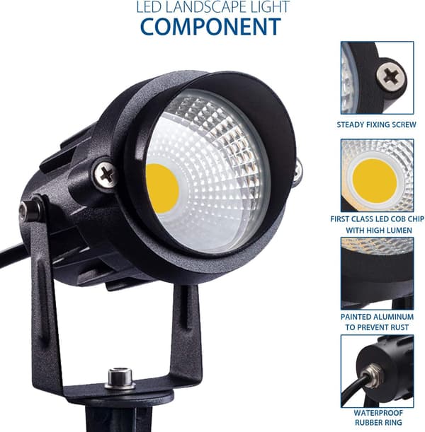 Utomhus LED-landskapsbelysning 12W Vattentäta Trädgårdslampor COB L