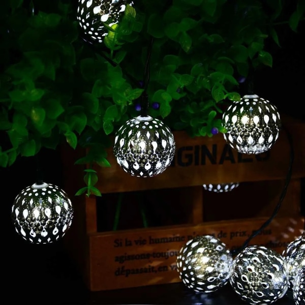 Marokkansk lampe LED lyslenke juledekorasjon innendørs lyslenke 3 meter - 20 LED orientalsk dekorasjon (hvitt lys)