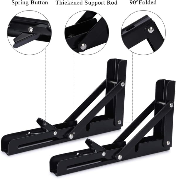 2 st fällbara hyllkonsoler 450 mm fällbara konsoler vägghylla tung