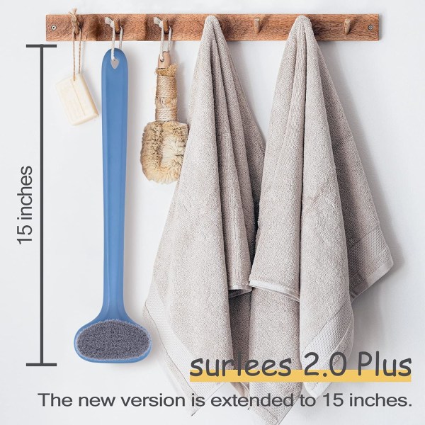2.0 Plus - Ryggskrubb för dusch för män, kvinnor, äldre, badkar B