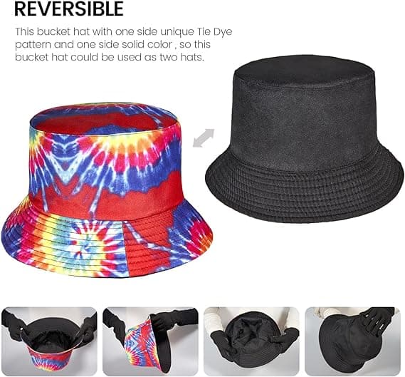 Tie Dye Spandau til kvinder - Vendbar udendørs strand solhat