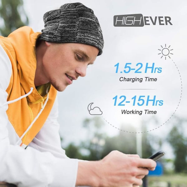 Bluetooth-hattu - Sukkahousut lahjat miehille naisille Ladattava unisex-pipo, irrotettava langaton kuulokehattu