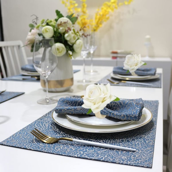 12 st vita runda servettblommor bröllopsservettblommor för W