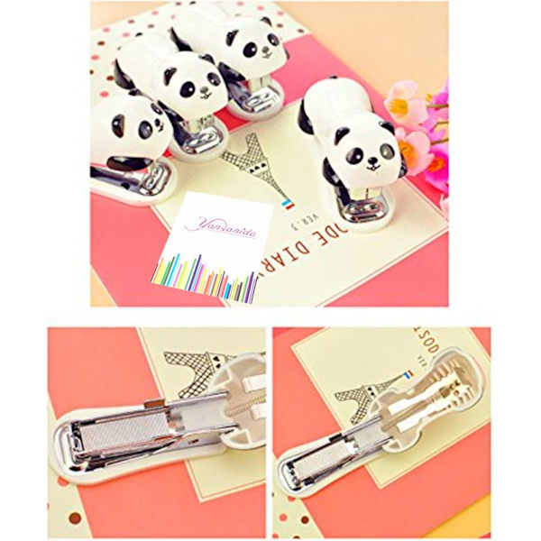 1-pack Mini Panda skrivbordsstapler, kapacitet 10 ark, 1000 st