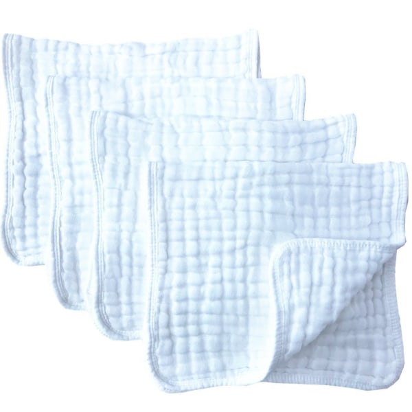 En paquet de 4 servietter en mousseline remplies de rots, une grande serviette 100% bomull, 6 soffor, super absorbante et douce