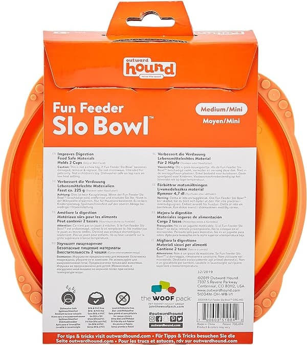 Anti-glutton langsom madskål til hunde - størrelse L/regular - orange