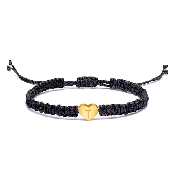 Hjerte Initial Armbånd til Kvinder - 26 Bogstaver Initial Vedhæng Armbånd