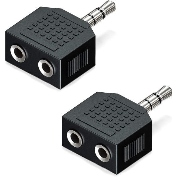 2X 3,5 mm Jack Stereo Audio Splitter Adapter 1x 3,5 mm Jack til 2X 3