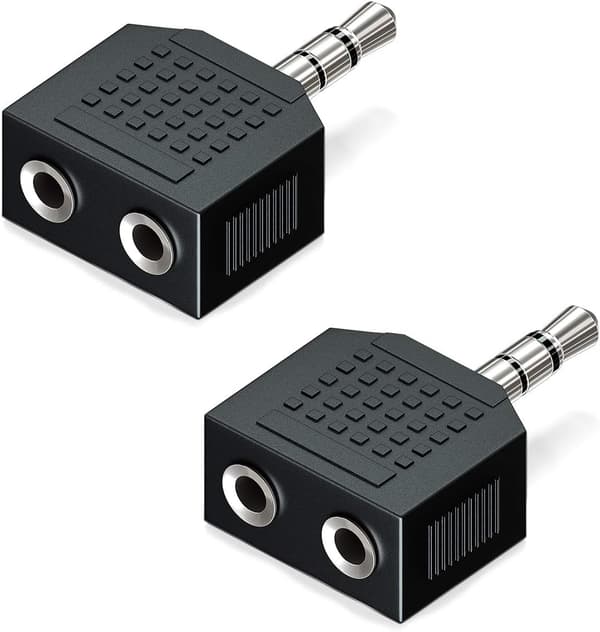 2X 3,5 mm Jack Stereo Audio Splitter Adapter 1x 3,5 mm Jack till 2X 3