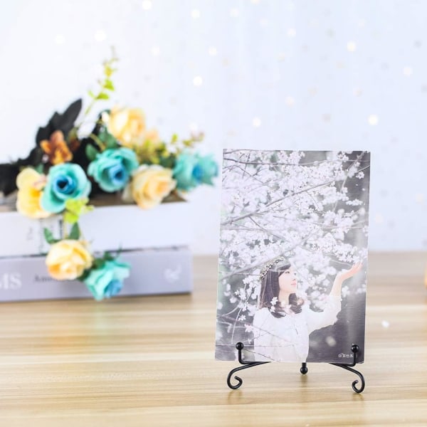 Sjælden perle 2 stk metalstativ stand service stativ jern display display jern til skål plade kunst foto billedramme 4 tommer