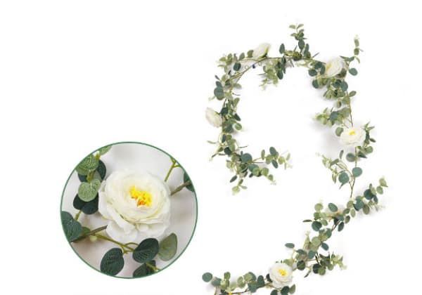 Simuleret eukalyptus rattan blomsterstreng kunstig guirlande flo