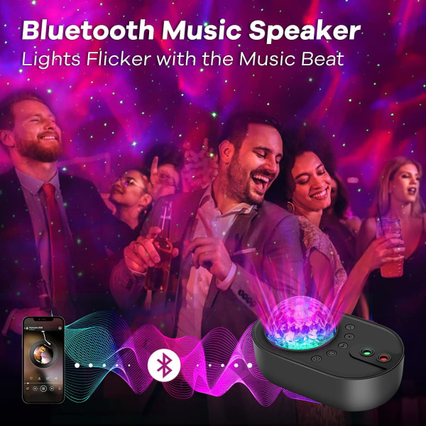 Stjernehimmel Projektor, Galaxy Projektor Lampe, Indbygget Bluetooth S