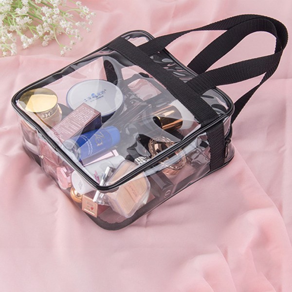 1 st transparent toteväska, reseväska för att bära tillbehör med