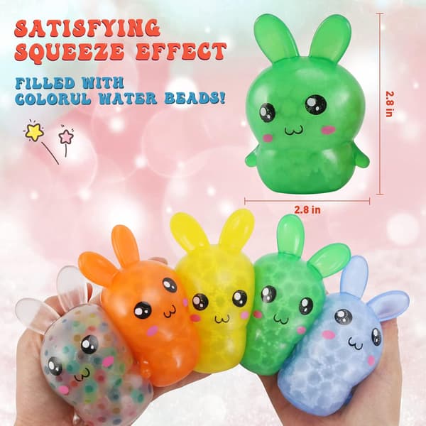 5-pack mjuka stressbollar i form av kaniner för barn, sensoriska kaninbollar