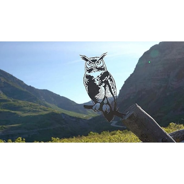 Metalfugl i stål silhuet, grenfugle dekoration, statuefugle
