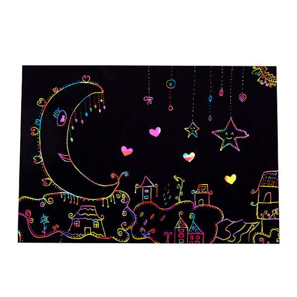 Scratch Paper Art Set, Regnbue Magisk Scratch Paper til Børn Sort