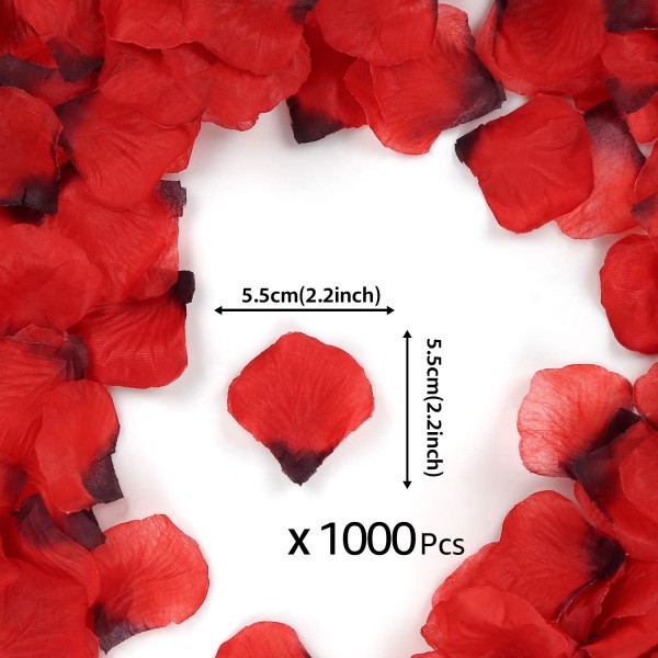 Roseblader, 1000 stk falske blomsterblader, roseblader for Romanti