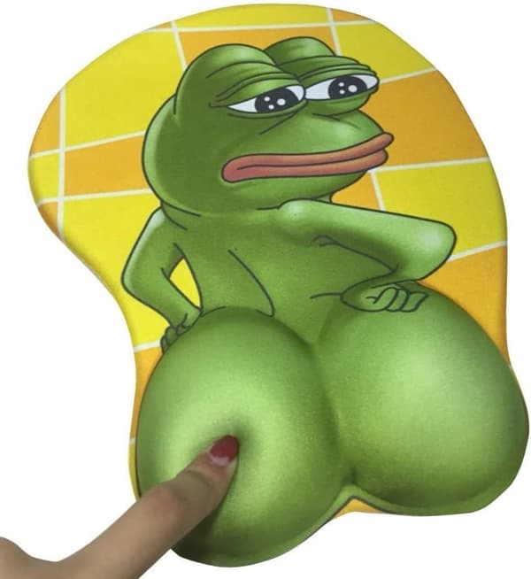3D Pepe Sad Frog Musematte Sklisikker Silikon Musematte for Kontor