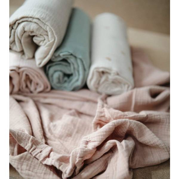 Super blød muslin-vuggelagen | 130*72*25cm (nude)