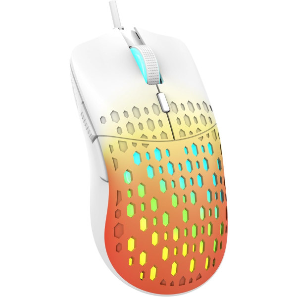 M6 lättvikts RGB trådad spelmus med justerbar honeycomb S