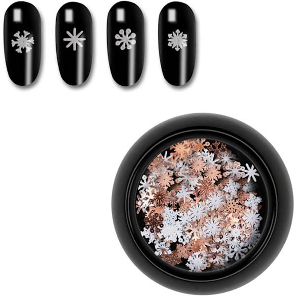 3 lådor 3D snöflinga nagelglitter paljetter jul nagelglitter