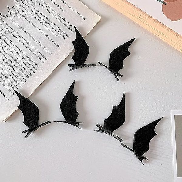 2 st Halloween tecknade fladdermusöron fladdermusvingar hårklämmor hårnål Hai