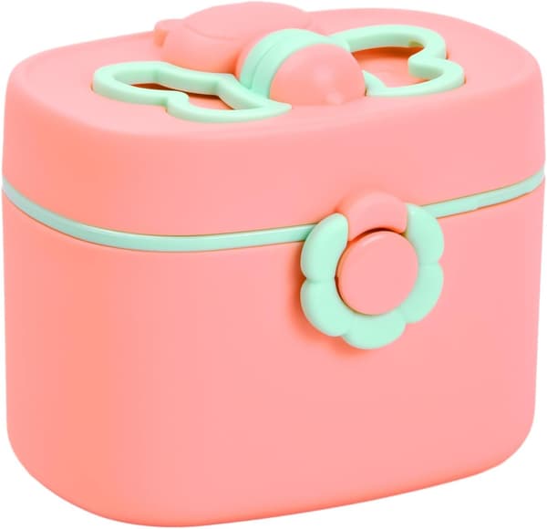 (rosa) Babyformeldispenser, 410 ml bærbar melkepulverdispenser