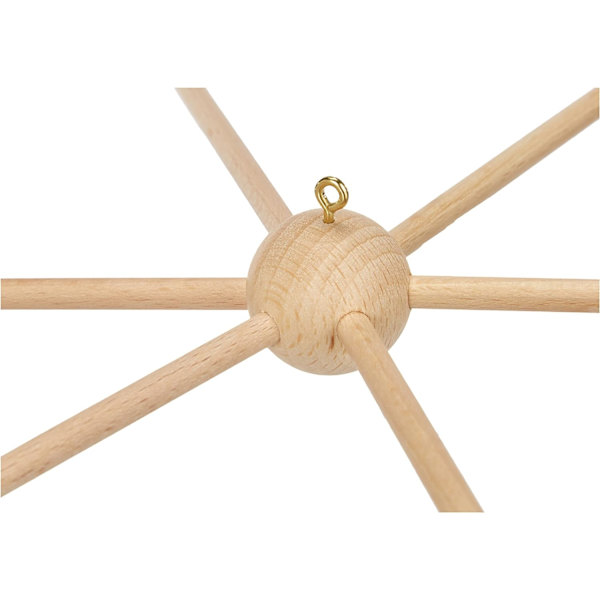 Trestativ i tre for babymobil, 1 stk Ø 33 cm, beige